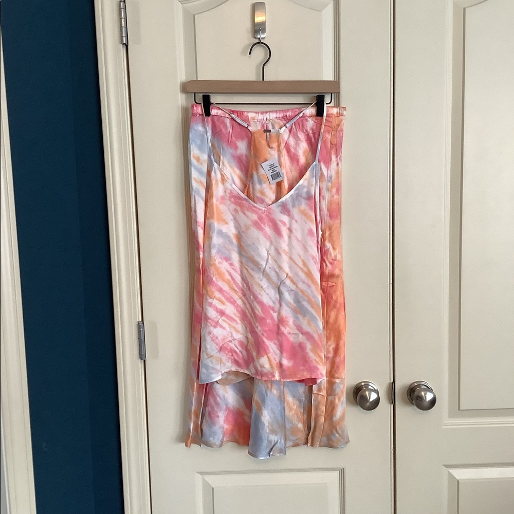 Young Fabulous & Broke Tie Die Satin Amor Tank and Felicity Skirt Size M